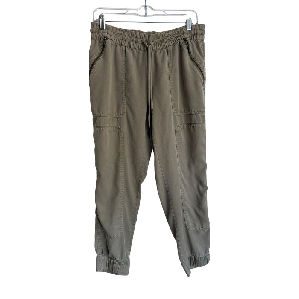 Nicole Miller New York Olive Green Lyocell Cargo Joggers Womens Medium Utility